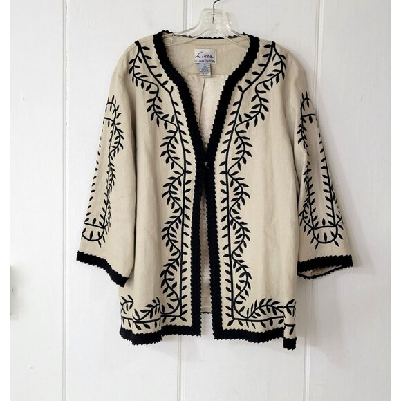 Linea by Louis Dell'Olio Embroidered Linen Jacket - Picture 7 of 7